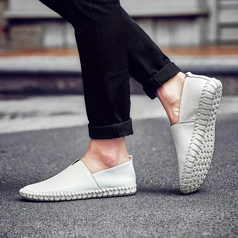 Marco Santini-Handcrafted Leather Summer Loafers