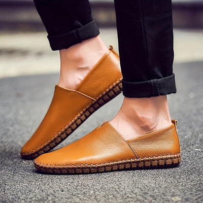 Marco Santini-Handcrafted Leather Summer Loafers