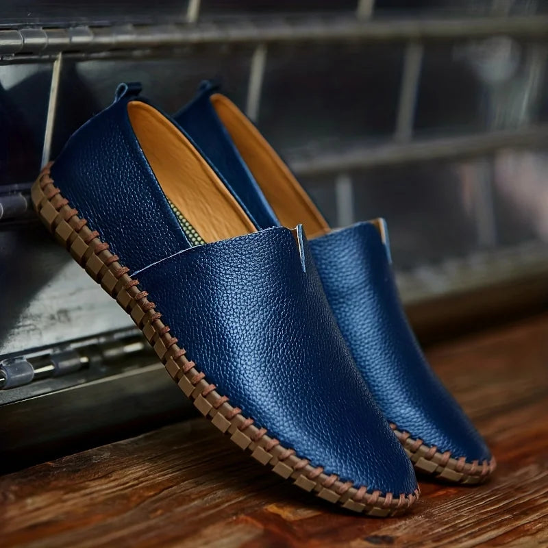 Marco Santini-Handcrafted Leather Summer Loafers