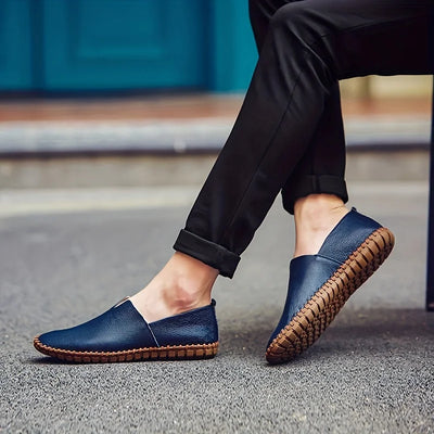 Marco Santini-Handcrafted Leather Summer Loafers