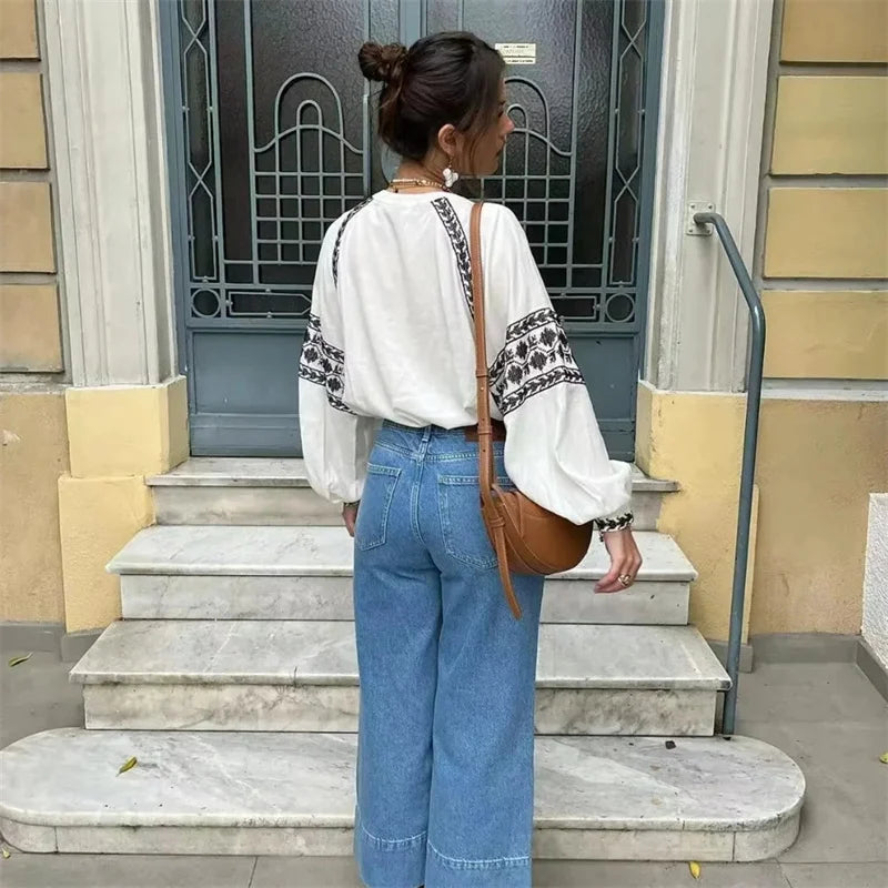 Vintage Lily | Embroidered Summer Blouse